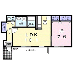 ヴェルデ・Ｋ　I 1階1LDKの間取り