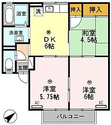 セジュール榎原 3DKの間取図画像
