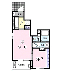 グランドヒルズ 2Kの間取図画像