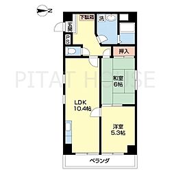 シャンティイ田中町 2LDKの間取図画像