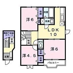 ア・ラ・モード井辺 3LDKの間取図画像