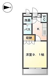 レ・シルフィード風の精 1Kの間取図画像