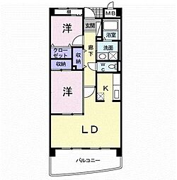ポルトーネ 1LDKの間取図画像