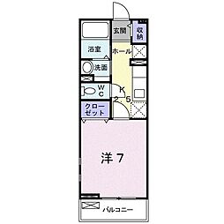 パルティシオン 1Kの間取図画像