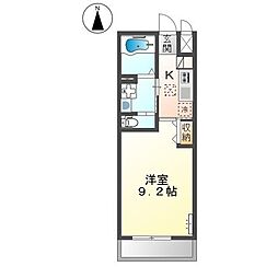 LaCasa戎 1Kの間取図画像