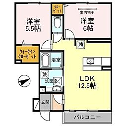 D-room栄谷 2LDKの間取図画像
