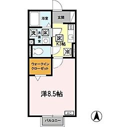 ソレアードi 1Kの間取図画像