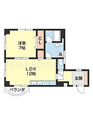 リブラ10番丁 1LDKの間取図画像