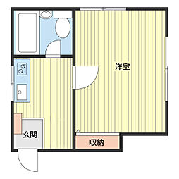リブin中之島 1Kの間取図画像