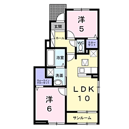 マナオラナI 1LDKの間取図画像