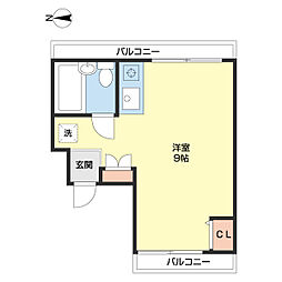 寺村ビルめぐみハイツ北新 ワンルームの間取図画像
