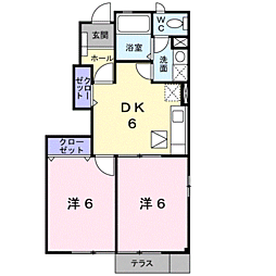 ベリエ・エトワール2 2DKの間取図画像