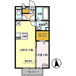 ブリーゼ名草 1LDKの間取図画像