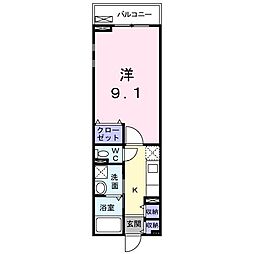 パセーオ 1Kの間取図画像