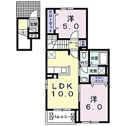 アナベル 2LDKの間取図画像