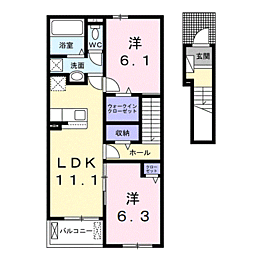 メゾン アンジュ 2LDKの間取図画像