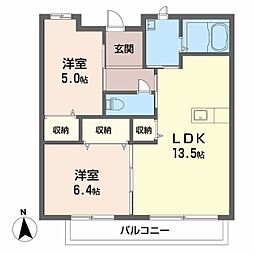 和歌浦ガーデンテラス 2LDKの間取図画像