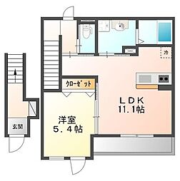 アジャートくろだ 1LDKの間取図画像