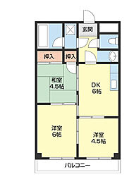 ヤマイチPLAZA東松江 3DKの間取図画像