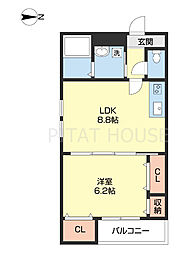 フジパレス城北3番館 1LDKの間取図画像