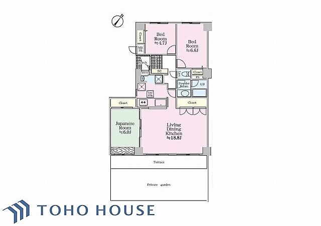 間取り ロイヤルヒルズ上大岡2号棟 1階/-