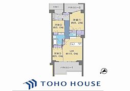 デュオヒルズ秋谷 3LDKの間取図画像