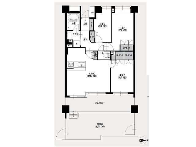 間取り パークハイム横濱山手 1階/-