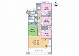 シティウインズ東戸塚エアステージ 4LDKの間取図画像