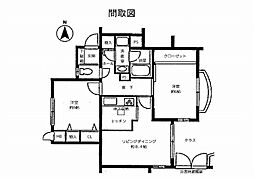 ライフヒルズナカヤマ 2LDKの間取図画像