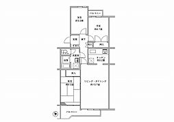 上大岡セントラルハイツD棟 3LDKの間取図画像