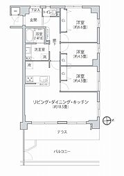 マイキャッスル武蔵中原2 3LDKの間取図画像