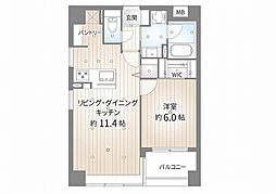 オーベル横浜戸部本町 1LDKの間取図画像