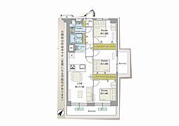 鶴見スカイハイツA棟 3LDKの間取図画像