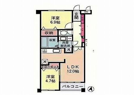 2LDK 間取り