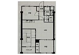 大倉山コーポラスA棟 3LDKの間取図画像