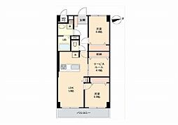 ニックハイム上大岡第3 2SLDKの間取図画像