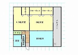 池上サンハイツB 2DKの間取図画像