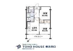大倉山第2コーポラスD棟 2LDKの間取図画像