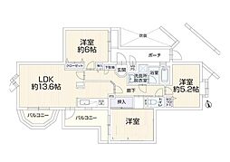 ライオンズヒルズ本郷台伍番館 3LDKの間取図画像