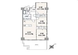 シティコープ菊名グレイスコア 3LDKの間取図画像