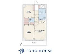 コスモ横浜大通公園 2DKの間取図画像