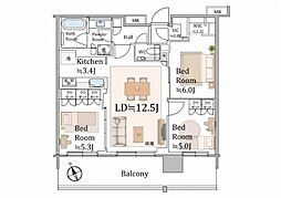 リビオタワー羽沢横浜国大 3LDKの間取図画像