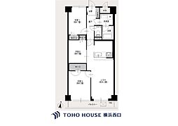 多摩川サンハイツ 3LDKの間取図画像
