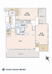クリオ横浜西口弐番館 2LDKの間取図画像
