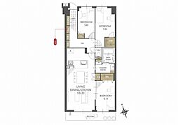 横濱山手テラス弐番館 3LDKの間取図画像