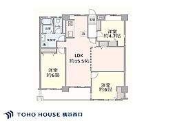 野庭団地634-2号棟 3LDKの間取図画像