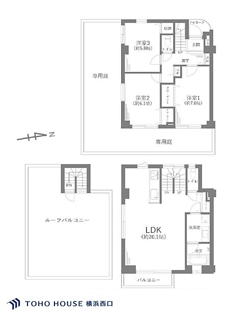 3LDK 間取り