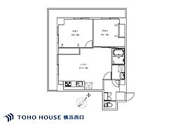トーカン伊勢佐木町キャステール 2LDKの間取図画像