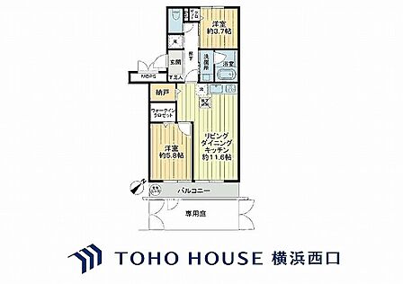 2LDK 間取り