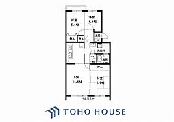 磯子丸山台ハイツ3号棟 3LDKの間取図画像
